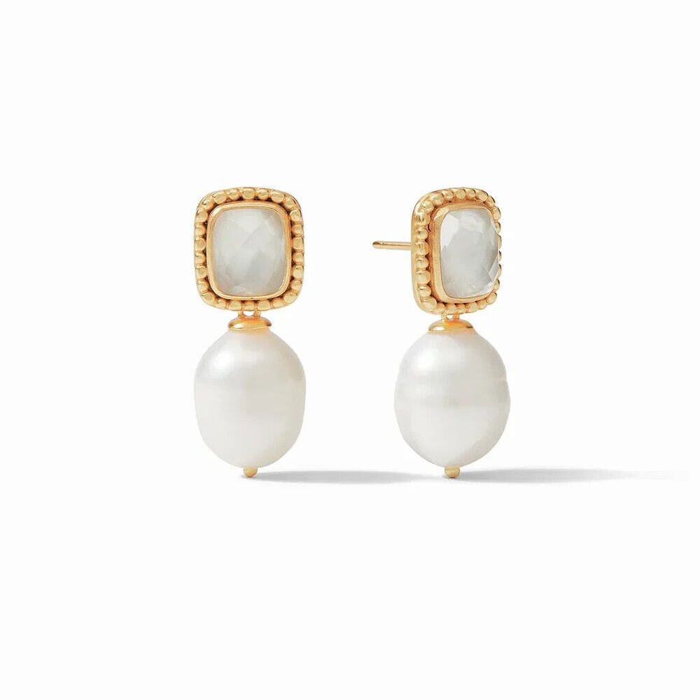 Brand new. $175 Julie Vos Pearls Earrings color: gold